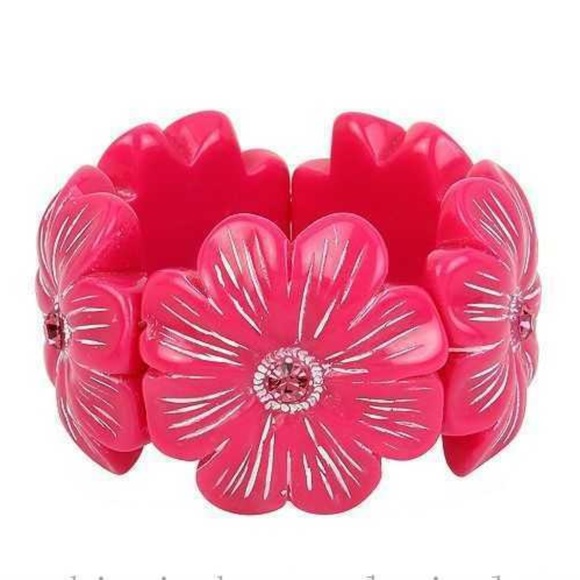 Betsey Johnson Jewelry - Betsey Johnson TROPICAL PUNCH FLOWER STRETCH BRACE